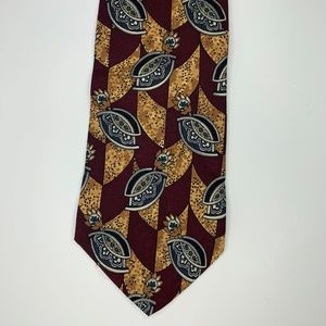 NWOT Barbara Blank Red and Gold Silk Tie